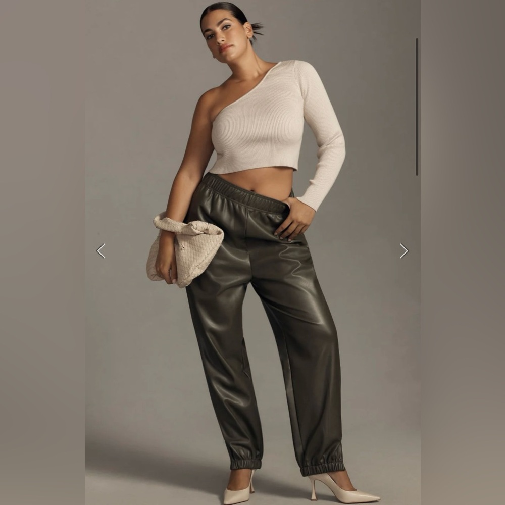 Anthropologie Avec Les Filles faux leather joggers ✨ NWT
